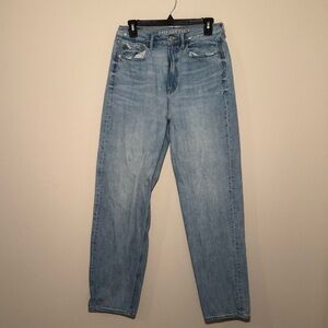 American Eagle Outfitters Women's Light Blue Straight Leg Jeans
